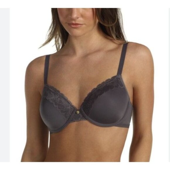 Natori Hidden Glamour Contour Underwire Bra in Gun Metal Size 32DD NEW! - Picture 1 of 9